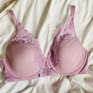 Bali Lace-Trim Underwire Bra - Lavender